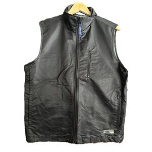 London Fog Black Nylon Zip Vest Men's Medium Spring Classic Business Casual